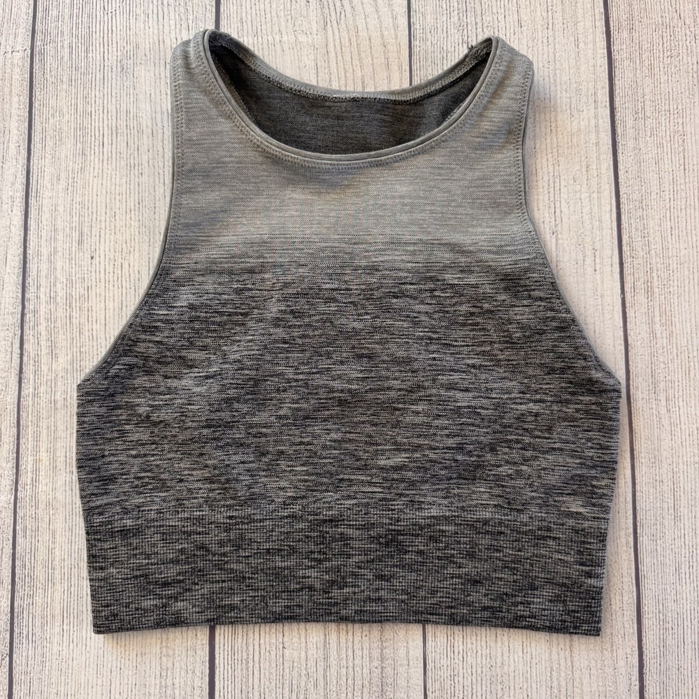 Lululemon Balance + Resist Crop Tank Gray Ombre Seamless Racerback Women's M